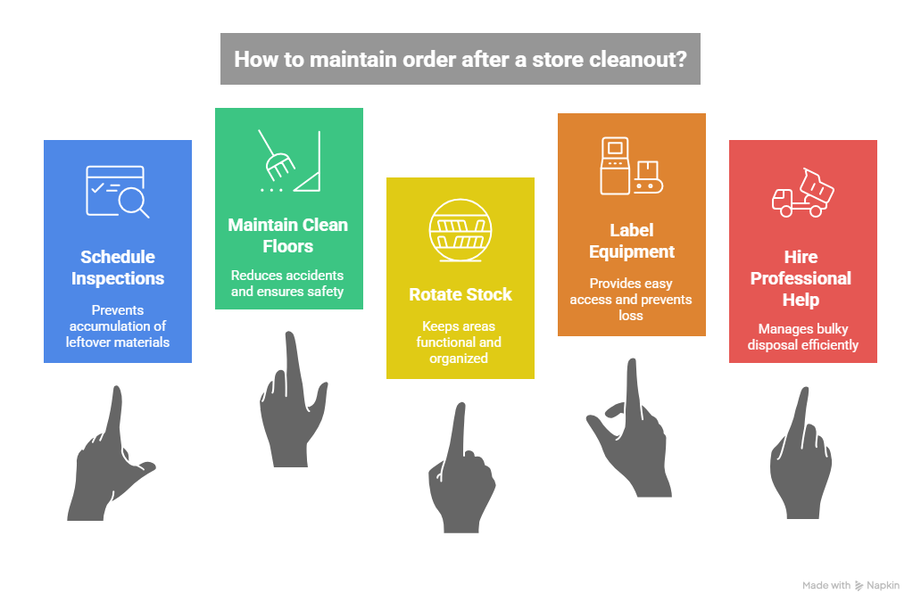 retail store's cleanout in Wausau, WI