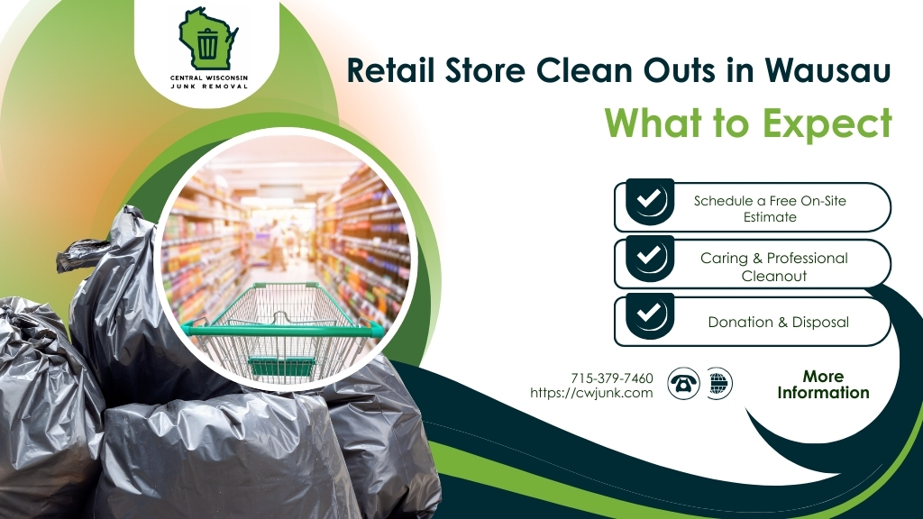 retail store's cleanout in Wausau, WI