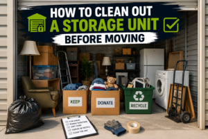 how to clean out a storage unit before moving